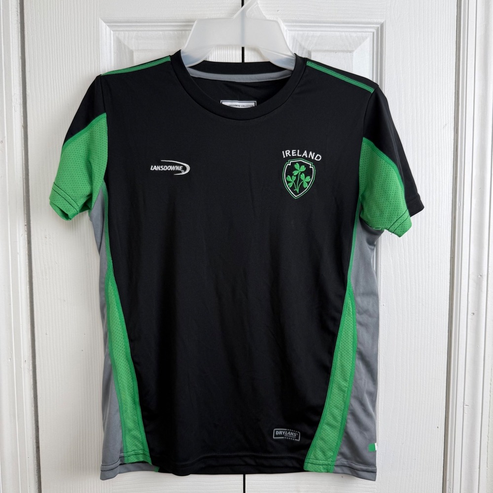 Ireland Soccer Jersey Kids 11/12 Black Green DryLans Football Shirt NWT